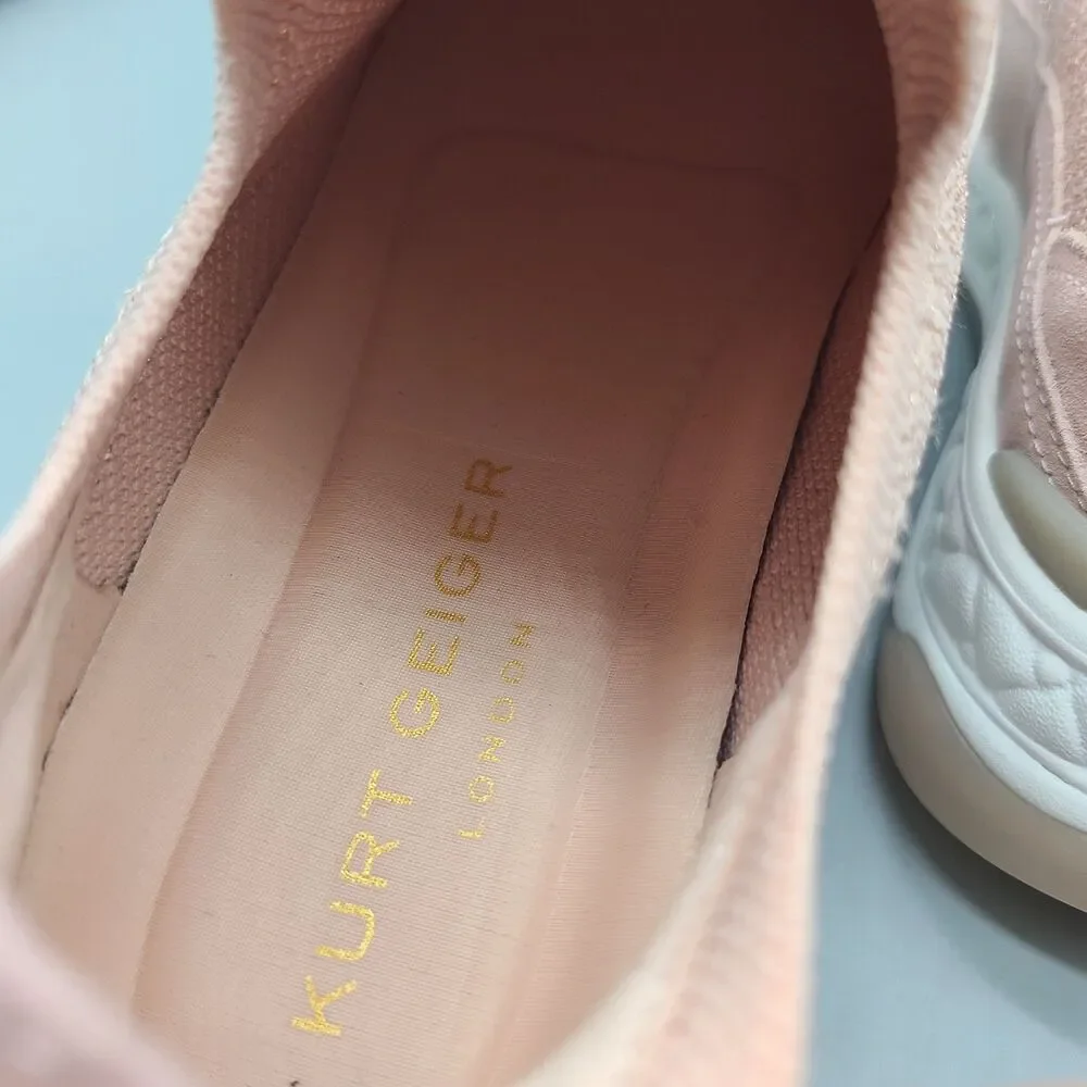 Kurt Geiger London Womens FlyKnit Jewel Sneakers Women - Pale Pink Sz 7.5/38 New_11